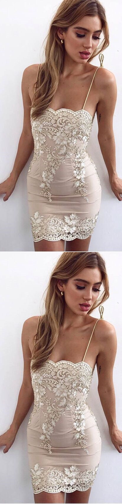 Sexy Homecoming Dresses Sheath Spaghetti Straps Short Prom Dress Chic Party Dress Homecoming Dress BabaMila