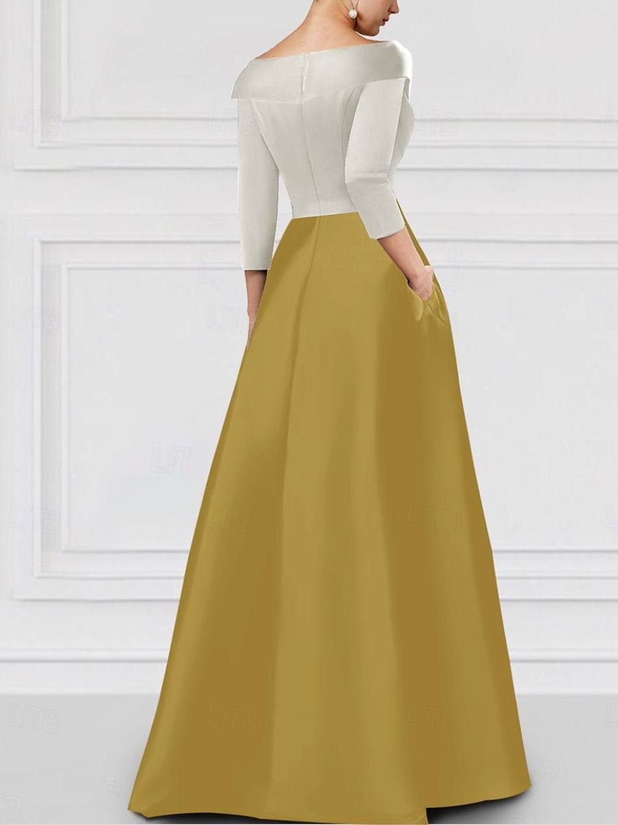 A-Line/Princess V-Neck Floor-Length Mother Of The Bride Dresses With Appliques & Split Side BabaMila