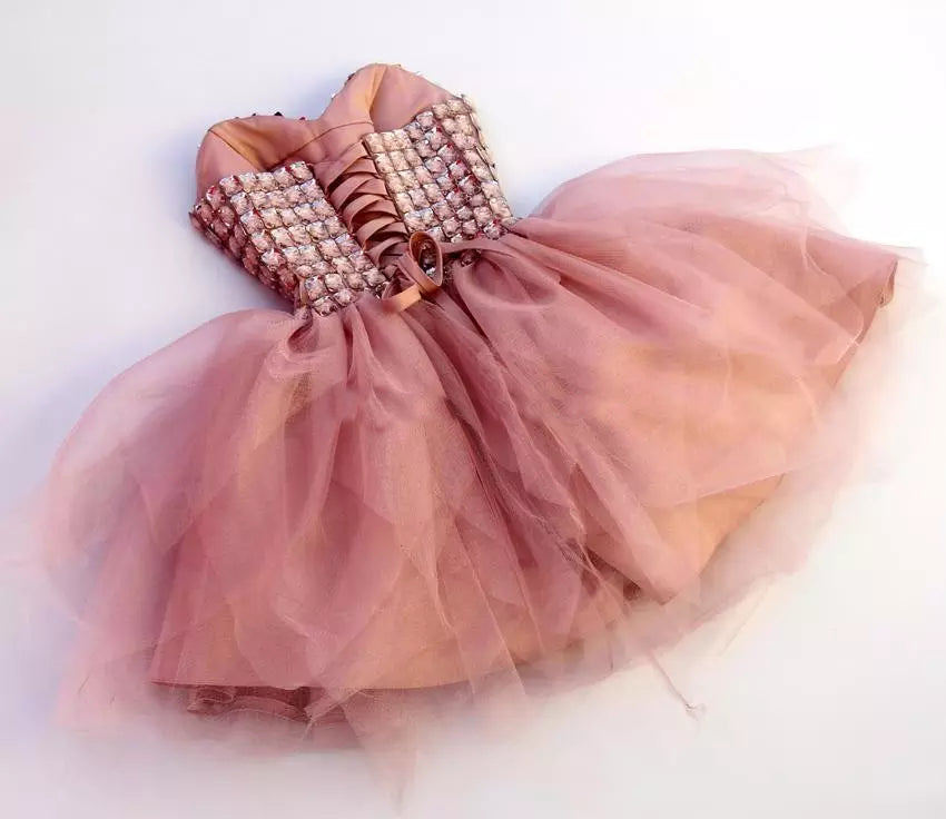 Homecoming Dress Sexy Rhinestone Strapless Short Prom Dress Party Dress Homecoming Dress BabaMila