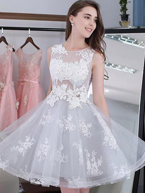 Homecoming Dress Lace-up Silver Sexy Short Prom Dress Party Dress Homecoming Dress BabaMila