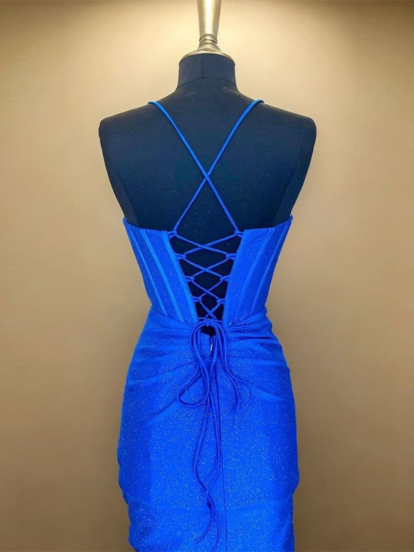 Sheath Spaghetti Straps Pleated Short/Mini Corset Dress BabaMila