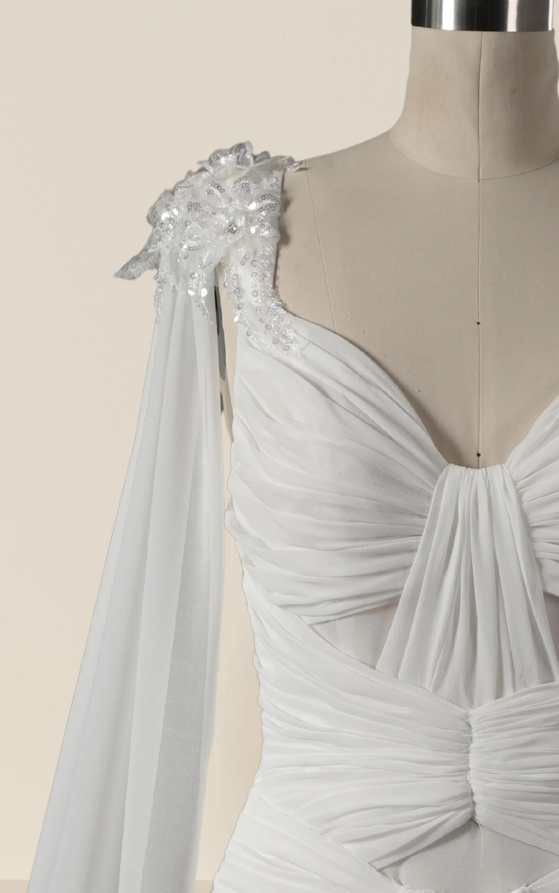 Ivory Mermaid Sleeveless Sweep/Brush Train Wedding Dresses BabaMila