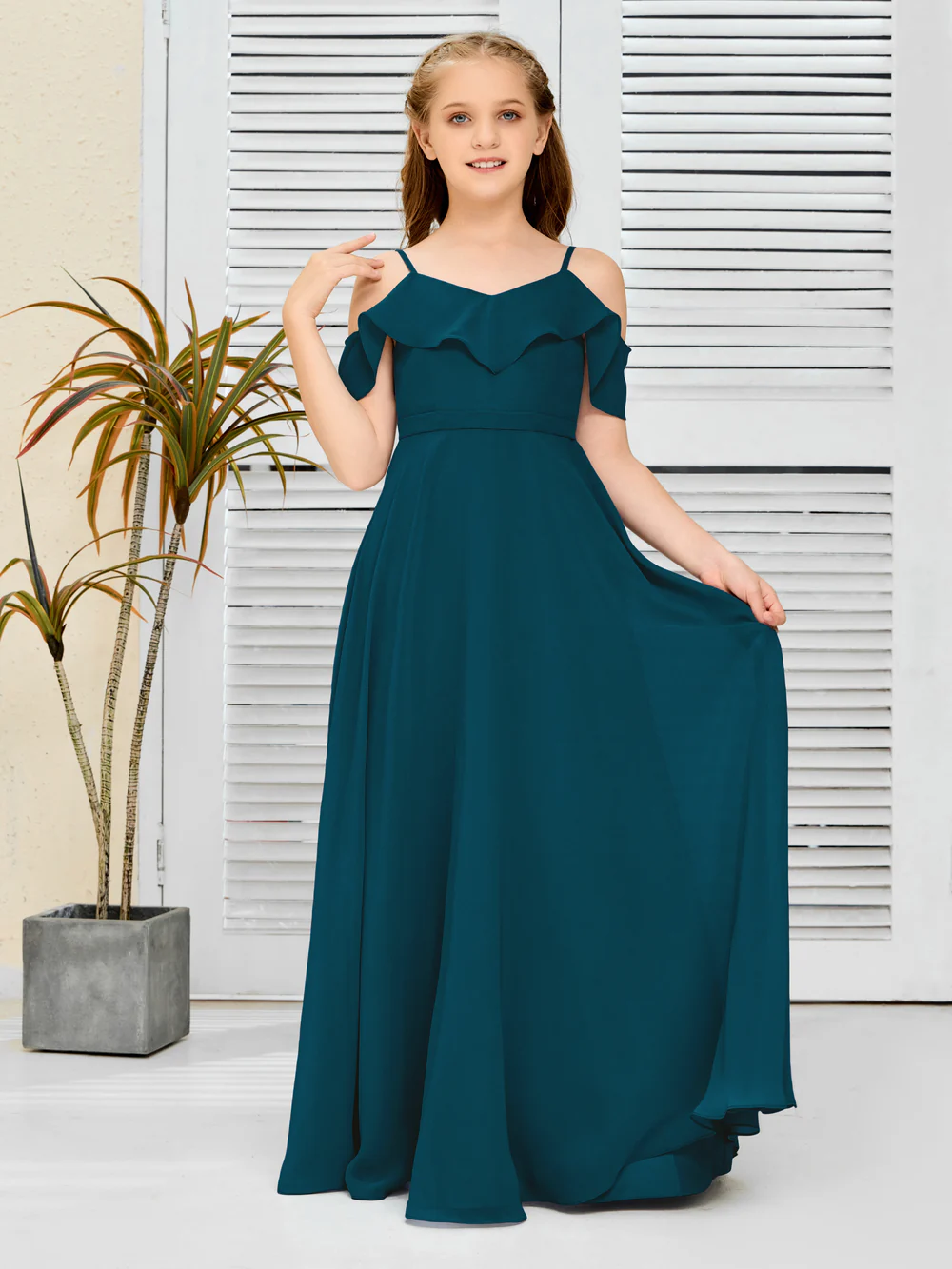 Floor-Length Chiffon Classic Jr Bridesmaid Dress/Girls dress Gidiondress