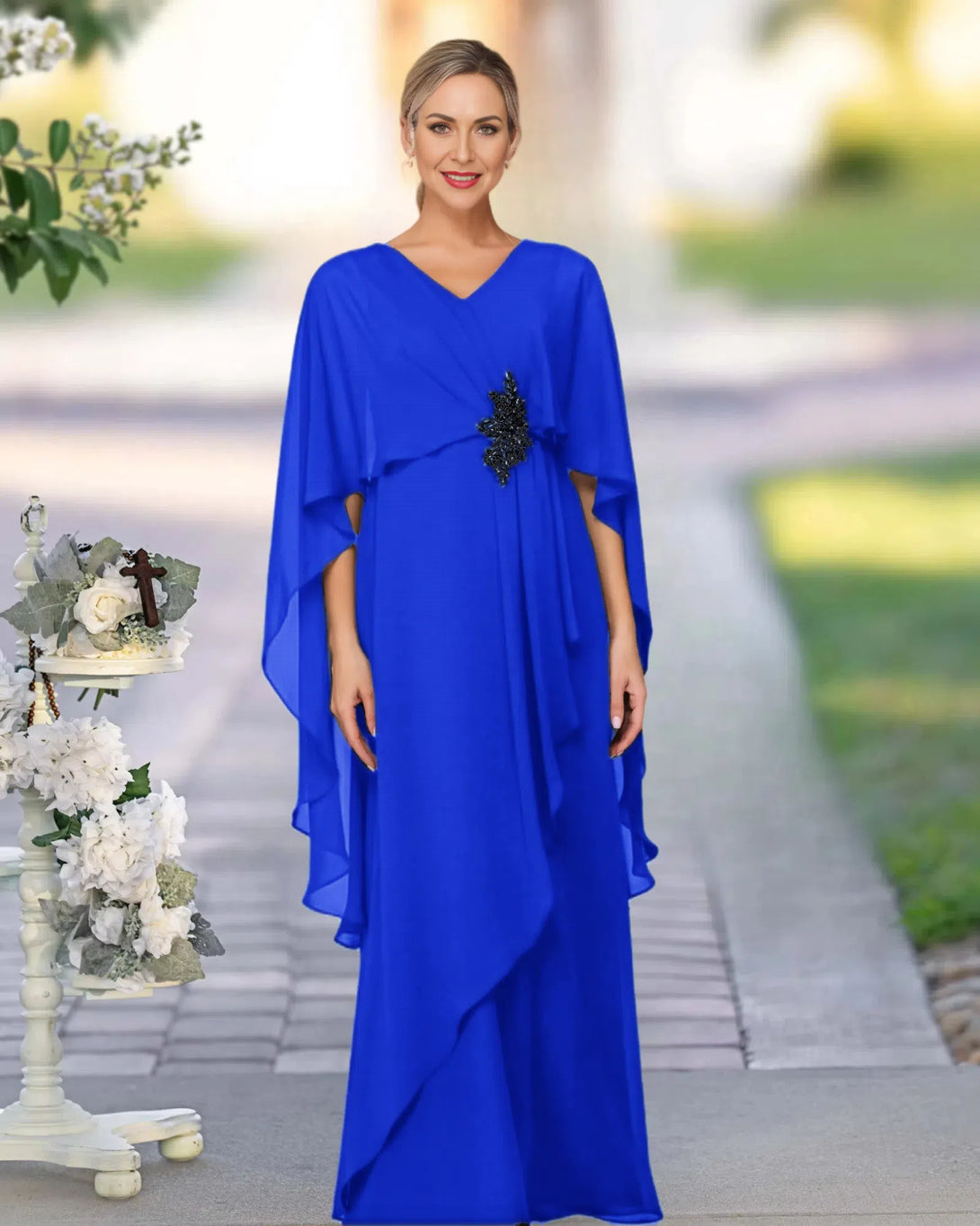 A Line Chiffon Floor Length Mother Of The Bride/Groom Dress BabaMila