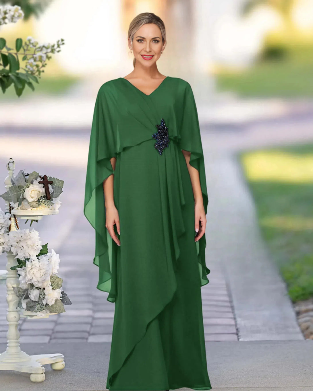 A Line Chiffon Floor Length Mother Of The Bride/Groom Dress BabaMila