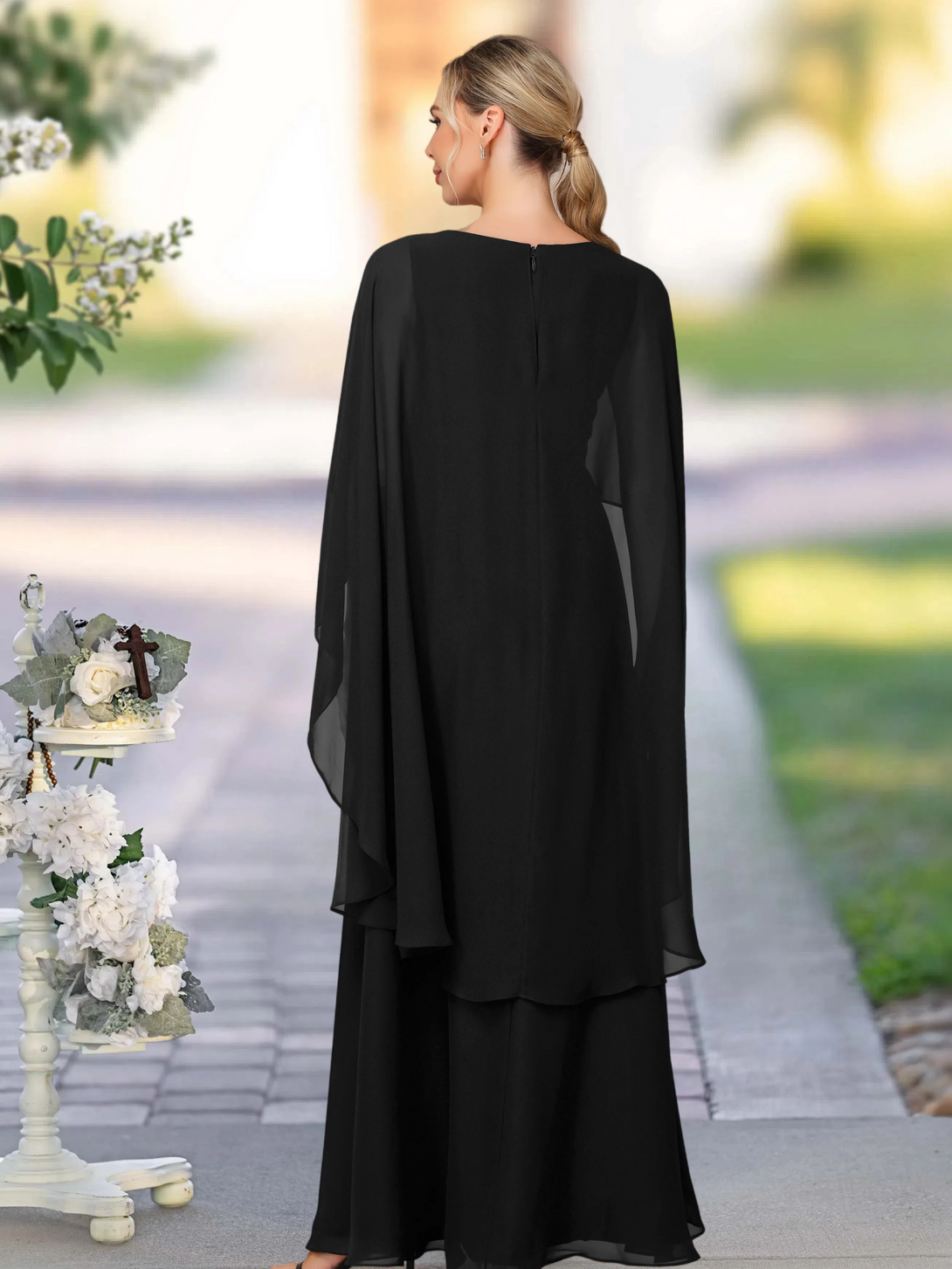 A Line Chiffon Floor Length Mother Of The Bride/Groom Dress BabaMila