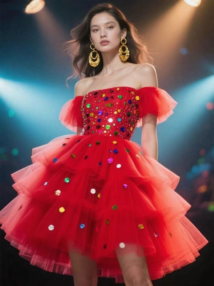 Off-Shoulder Party Dress for Women Homecoming Dresses Short Prom Dress BabaMila