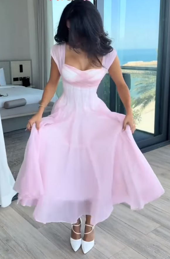A-Line Evening Dresses Formal Party Gowns for Women Long Pleat Spaghetti Strap Elegant Prom Gown Homecoming Dress BabaMila