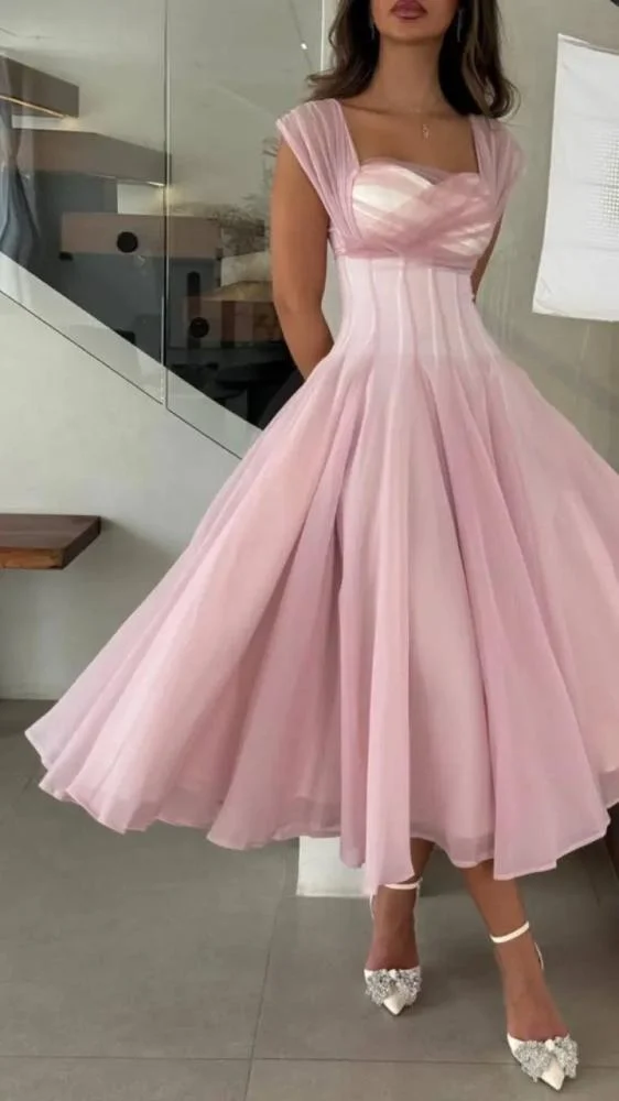 A-Line Evening Dresses Formal Party Gowns for Women Long Pleat Spaghetti Strap Elegant Prom Gown Homecoming Dress BabaMila