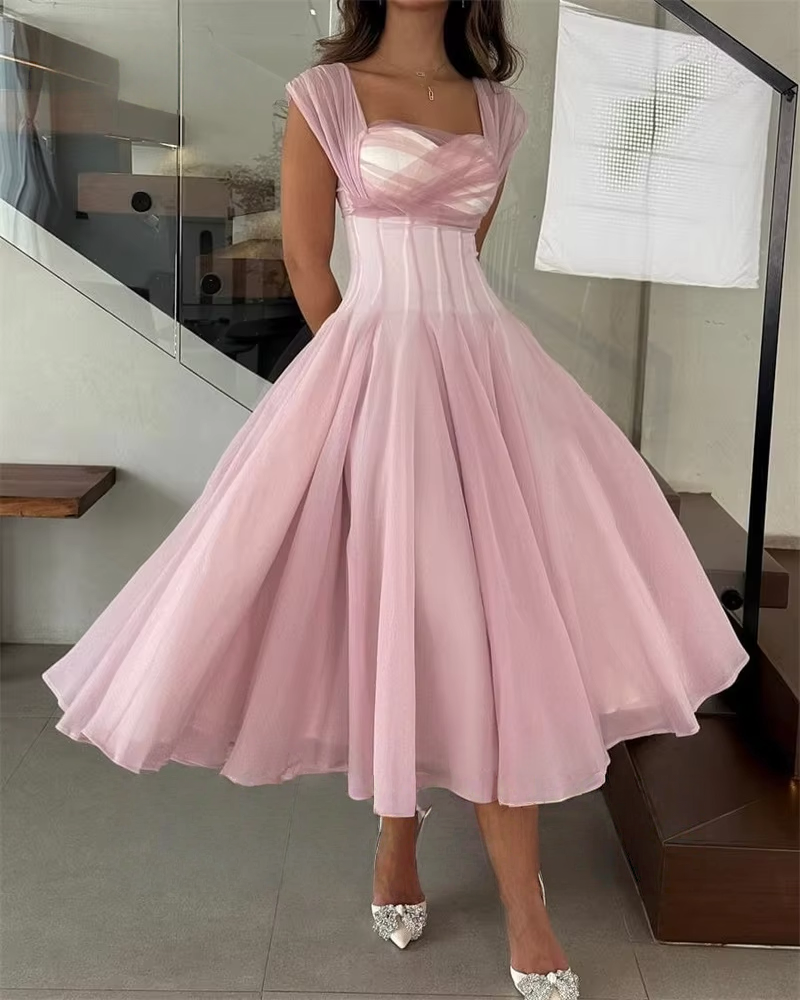 A-Line Evening Dresses Formal Party Gowns for Women Long Pleat Spaghetti Strap Elegant Prom Gown Homecoming Dress BabaMila