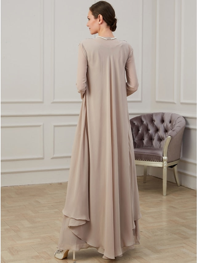 A-Line/Princess V-Neck Floor-Length Mother Of The Bride Dresses BabaMila