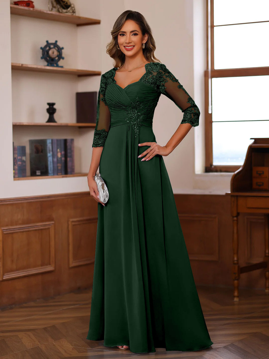 Sheath/Column Off-The-Shoulder Short Sleeves Tea-Length Unique Mother Of The Bride Dresses With Feathers BabaMila