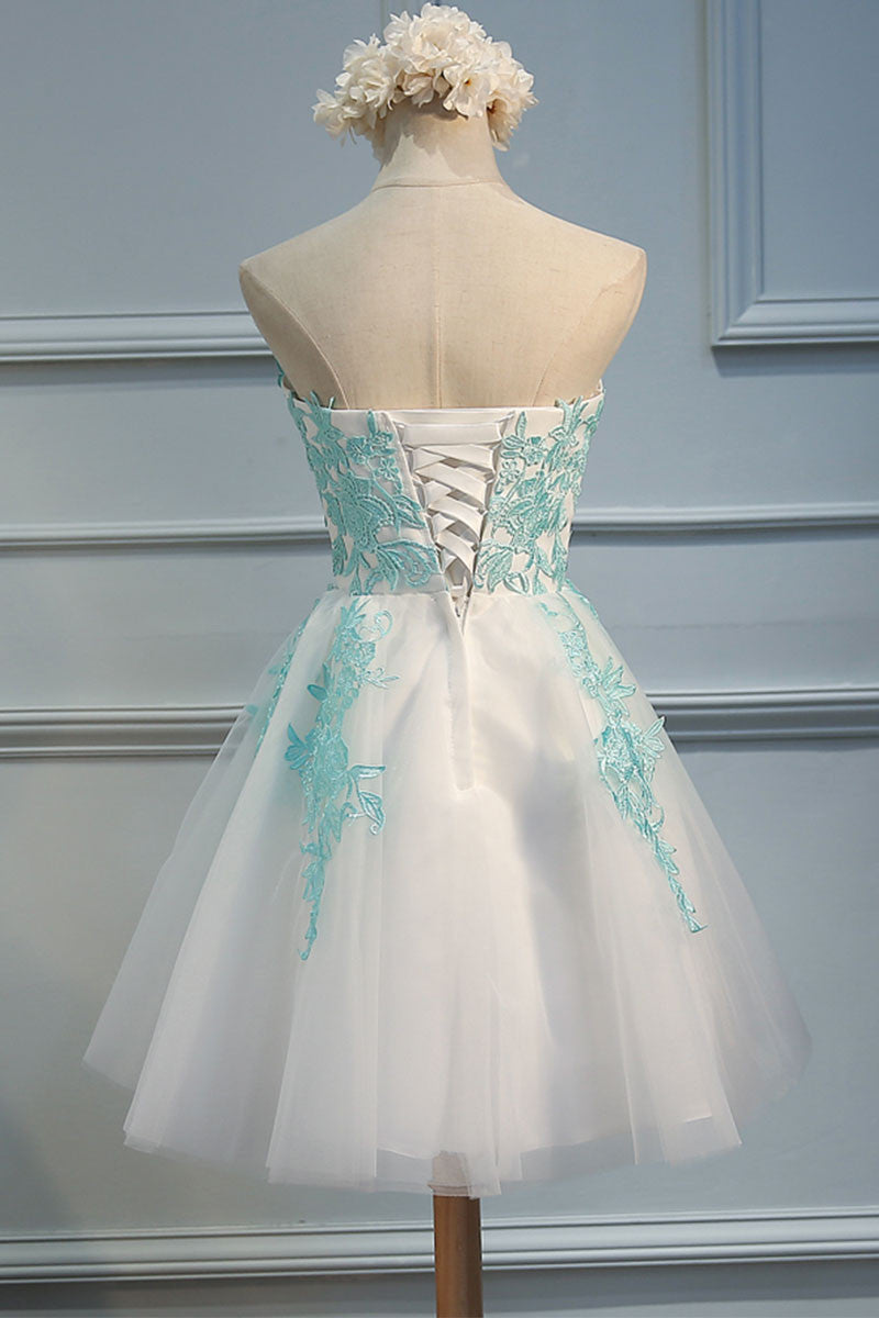 Homecoming Dress Sweetheart Ivory Short Prom Dress Party Dress Homecoming Dress BabaMila