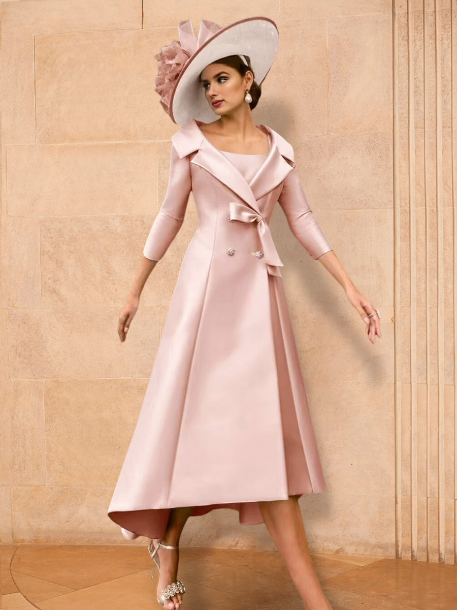 A-Line/Princess Long Sleeves Mother Of The Bride Dresses With Bowknot BabaMila