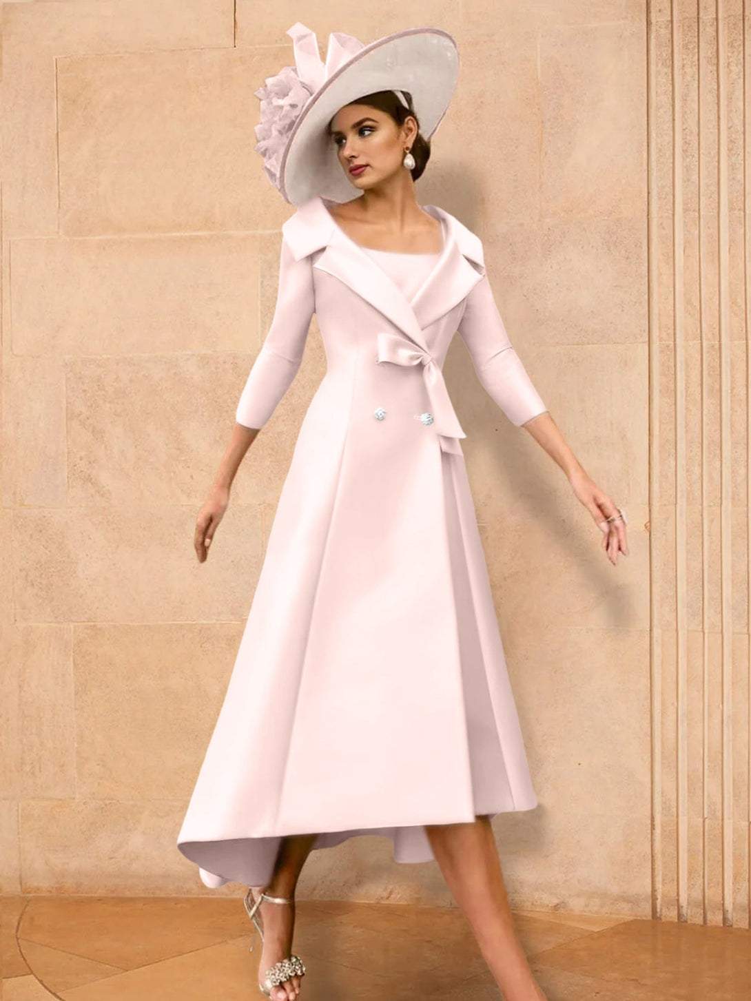 A-Line/Princess Long Sleeves Mother Of The Bride Dresses With Bowknot BabaMila