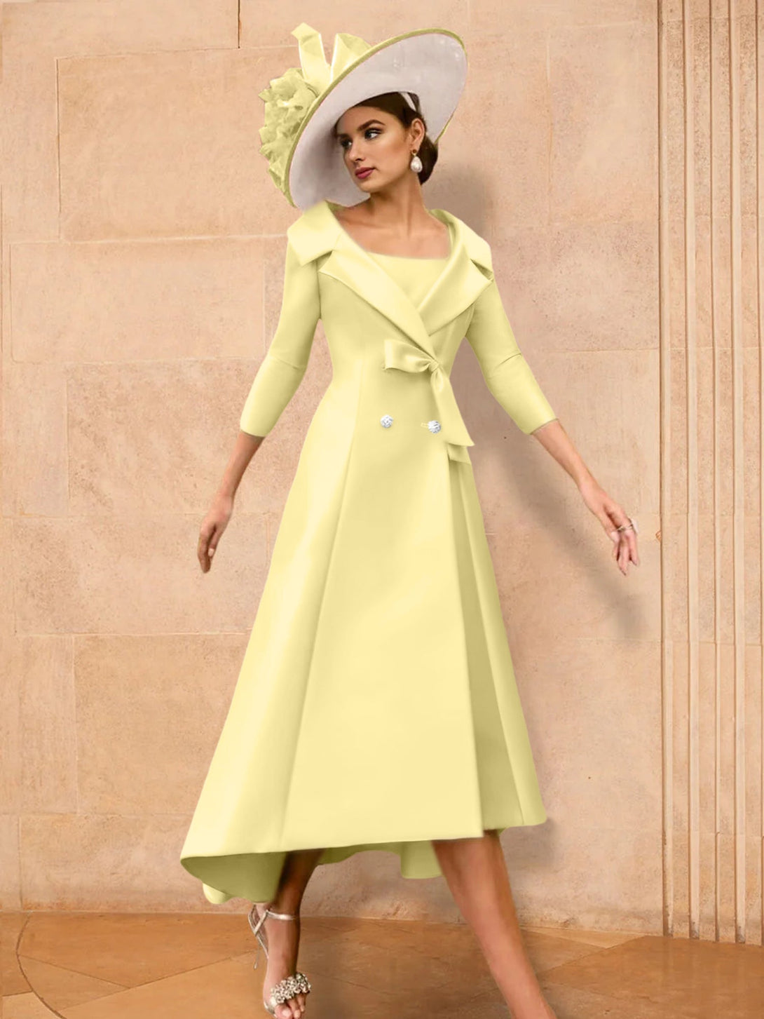 A-Line/Princess Long Sleeves Mother Of The Bride Dresses With Bowknot BabaMila