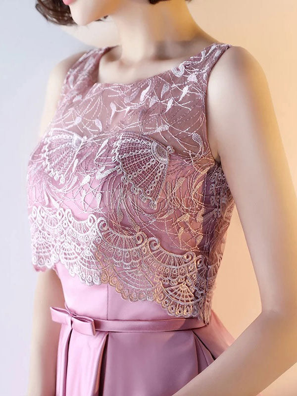 Homecoming Dress Sexy Lace Satin Bowknot Short Prom Dress Party Dress Homecoming Dress BabaMila