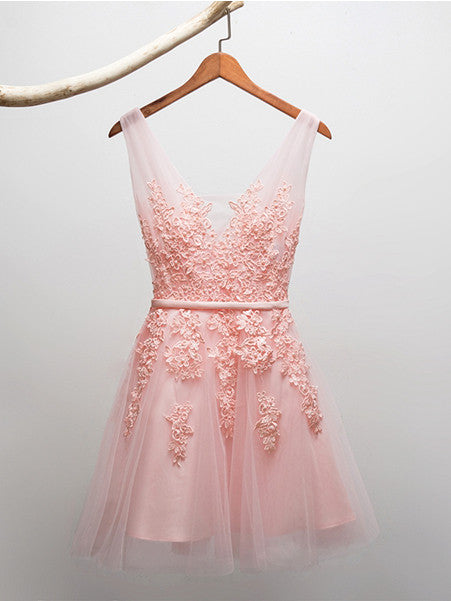 Homecoming Dress Sexy A-line Flower Short Prom Dress Party Dress Homecoming Dress BabaMila