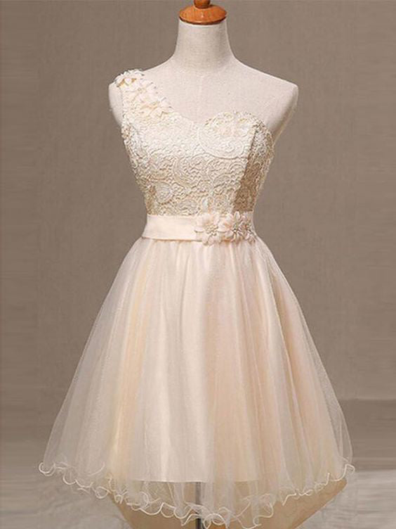 Homecoming Dress Beautiful Lace One Shoulder Short Prom Dress Party Dress Homecoming Dress BabaMila