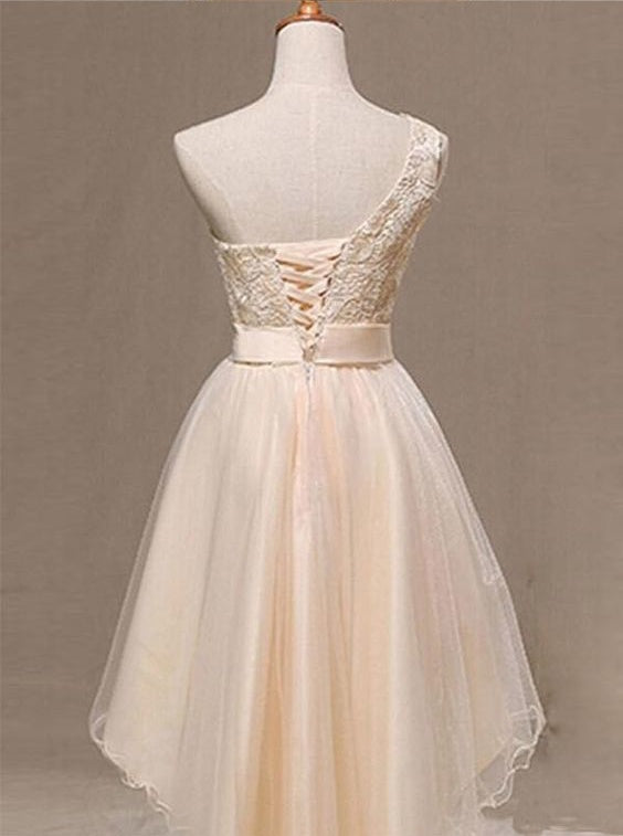 Homecoming Dress Beautiful Lace One Shoulder Short Prom Dress Party Dress Homecoming Dress BabaMila