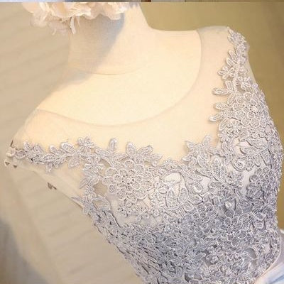 Homecoming Dress Silver Lace-up Satin Short Prom Dress Party Dress Homecoming Dress BabaMila