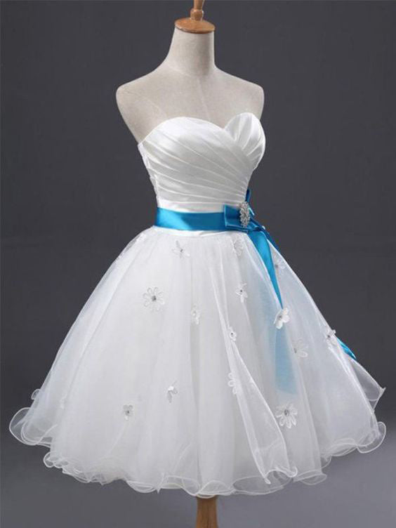 Homecoming Dress White Tulle Sweetheart Short Prom Dress Party Dress Homecoming Dress BabaMila