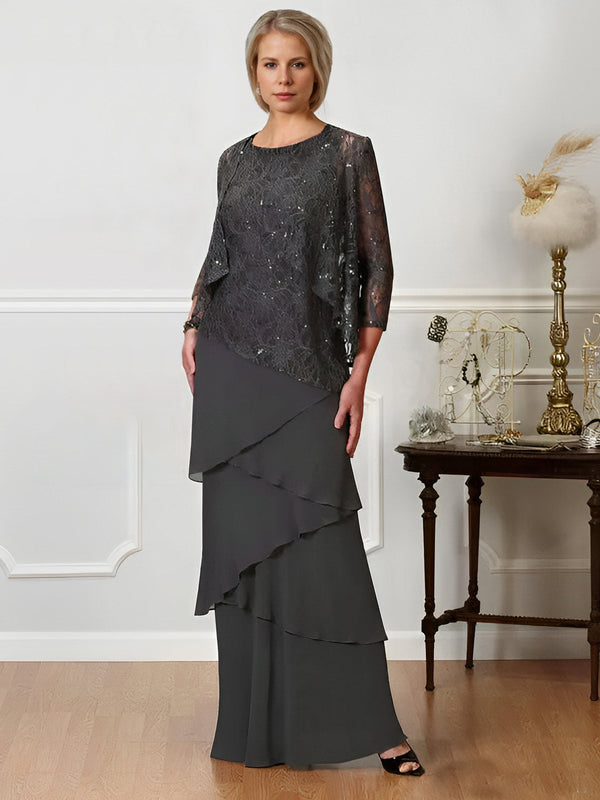 Sheath/Column Off-The-Shoulder Short Sleeves Tea-Length Unique Mother Of The Bride Dresses With Feathers BabaMila