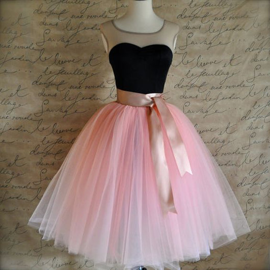 Homecoming Dress Vintage Ribbons Belt Tulle Short Prom Dress Party Dress Homecoming Dress BabaMila