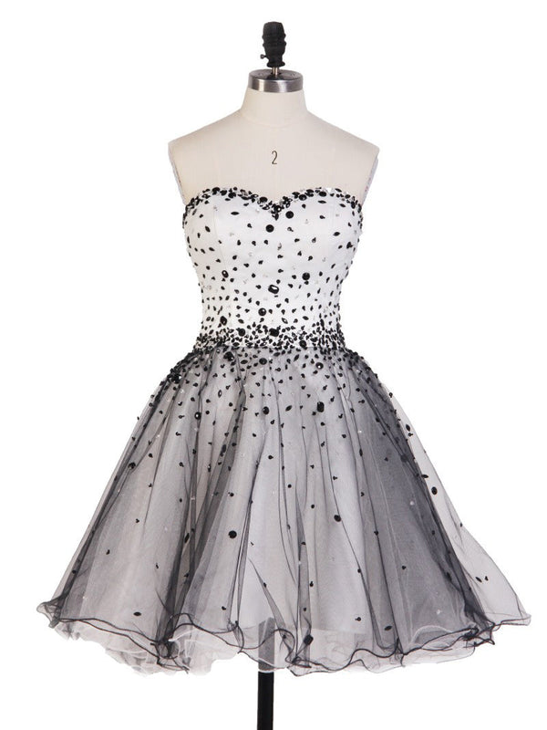 Homecoming Dress Sexy Black and White Short Prom Dress Party Dress Homecoming Dress BabaMila