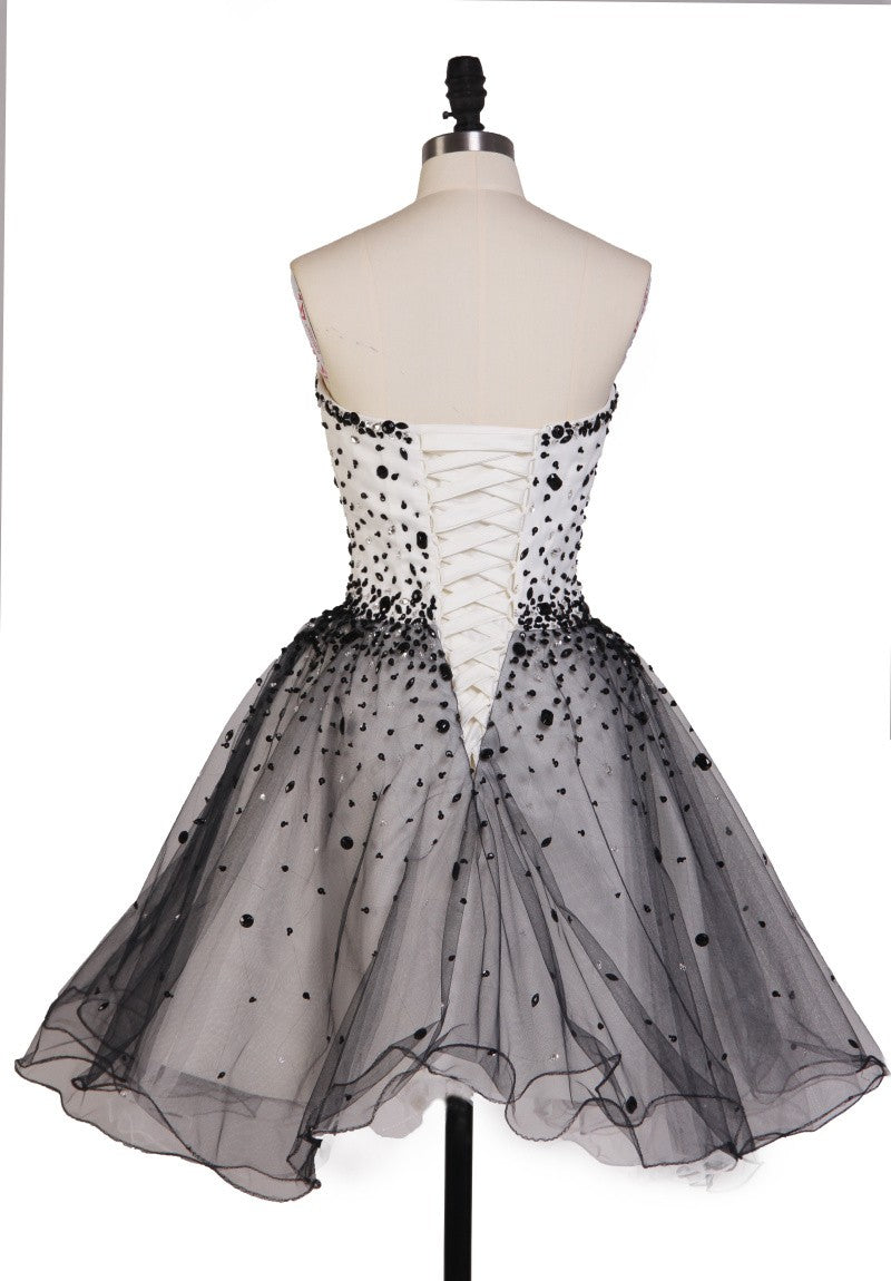 Homecoming Dress Sexy Black and White Short Prom Dress Party Dress Homecoming Dress BabaMila
