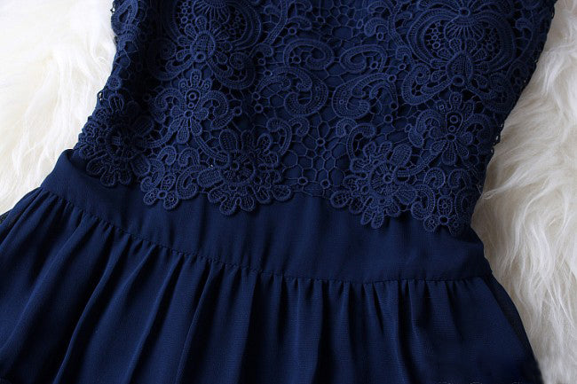 Homecoming Dress Sexy Dark Navy Lace Short Prom Dress Party Dress Homecoming Dress BabaMila