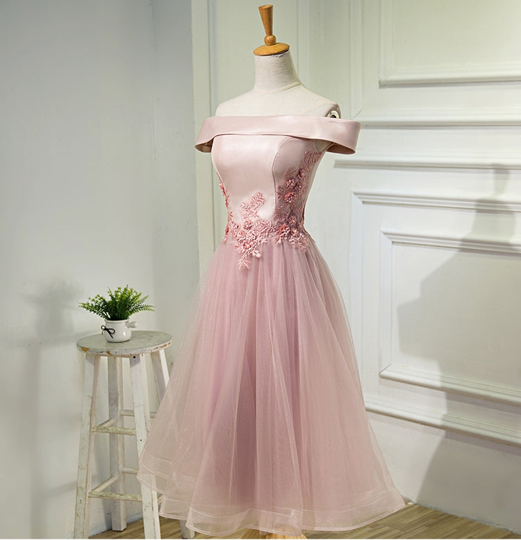 Homecoming Dress Off-the-shoulder Tea-length Short Prom Dress Party Dress Homecoming Dress BabaMila