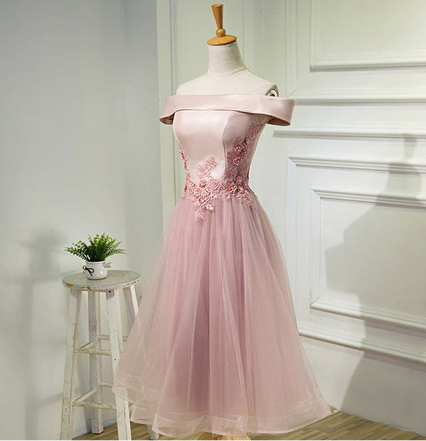 Homecoming Dress Off-the-shoulder Tea-length Short Prom Dress Party Dress Homecoming Dress BabaMila