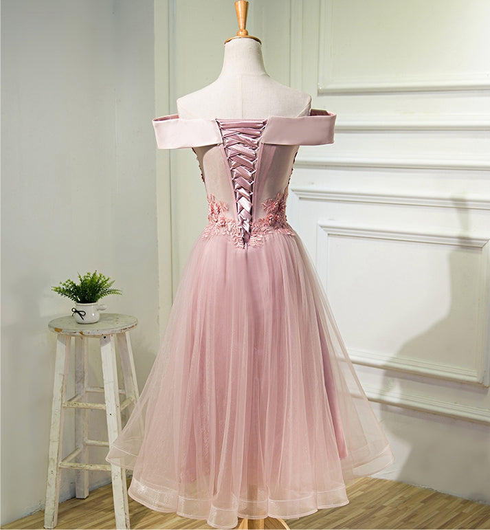 Homecoming Dress Off-the-shoulder Tea-length Short Prom Dress Party Dress Homecoming Dress BabaMila