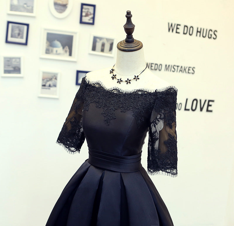 Homecoming Dress Little Black Dress Satin Short Prom Dress Party Dress Homecoming Dress BabaMila