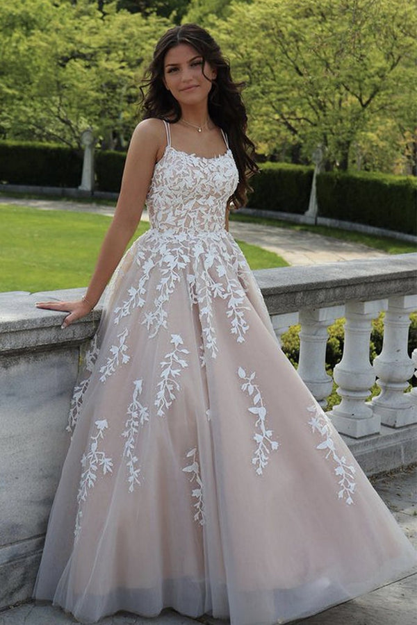 Ball Gown Spaghetti Straps Floor-length Lace Wedding Dress BabaMila