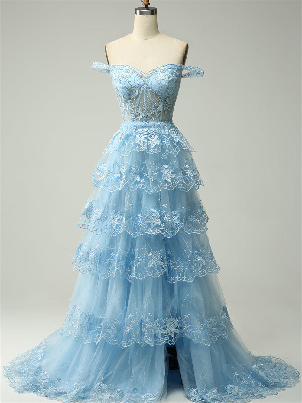 A-Line/Princess Sweetheart Off The Shoulder Sleeveless Floor-Length Evening Dress With Sequins BabaMila