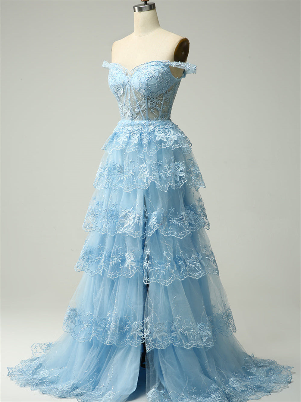 A-Line/Princess Sweetheart Off The Shoulder Sleeveless Floor-Length Evening Dress With Sequins BabaMila