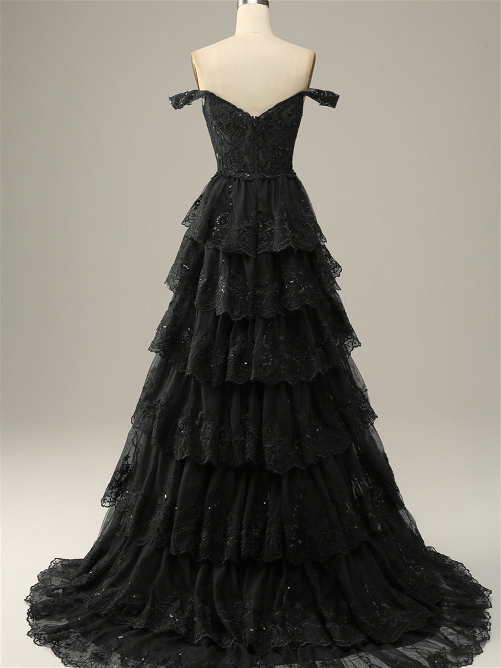 A-Line/Princess Sweetheart Off The Shoulder Sleeveless Floor-Length Evening Dress With Sequins BabaMila