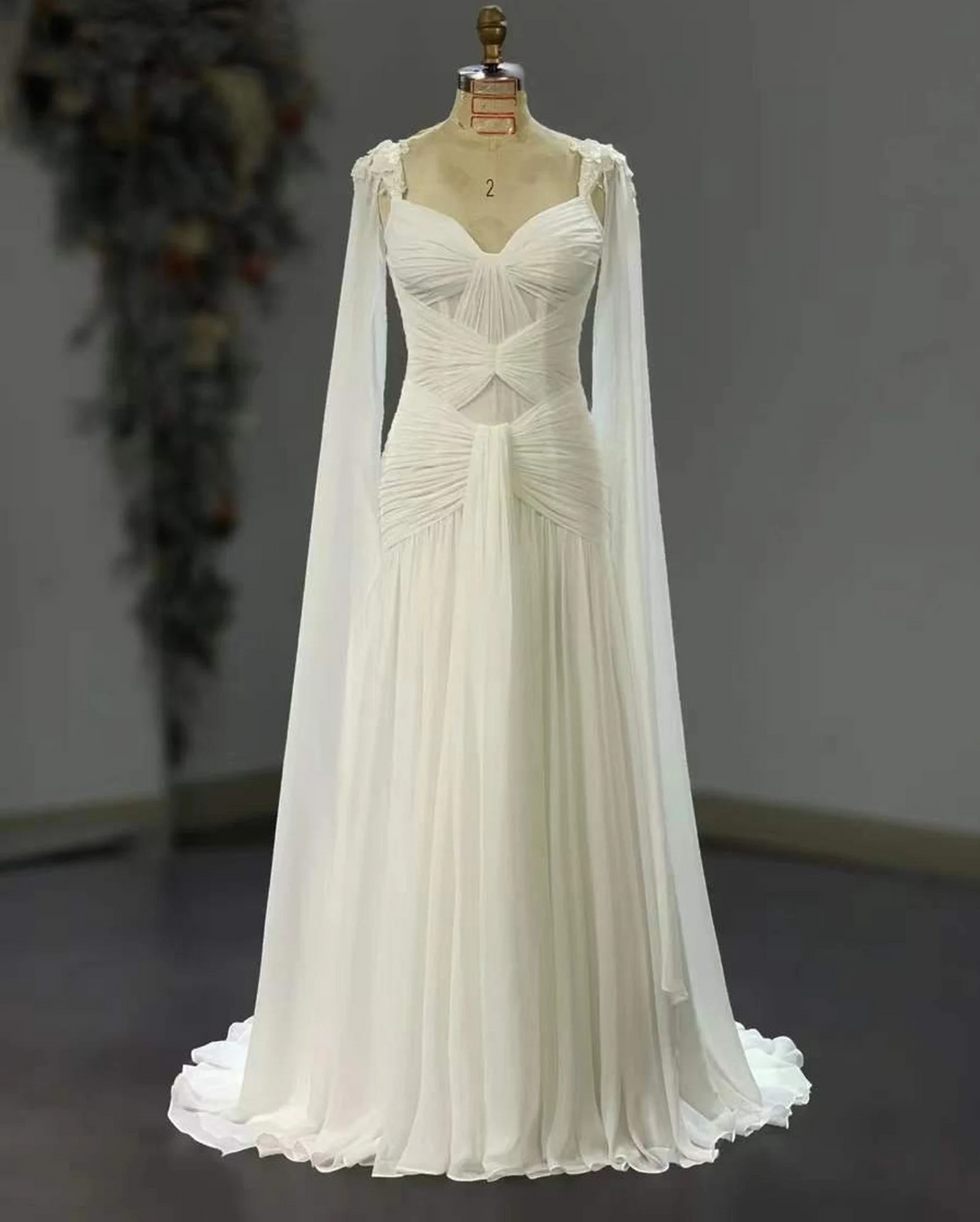 Ivory Mermaid Sleeveless Sweep/Brush Train Wedding Dresses BabaMila