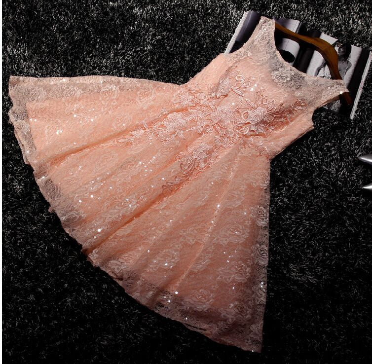 Homecoming Dress Orange Lace Lace-up Short Prom Dress Party Dress Homecoming Dress BabaMila