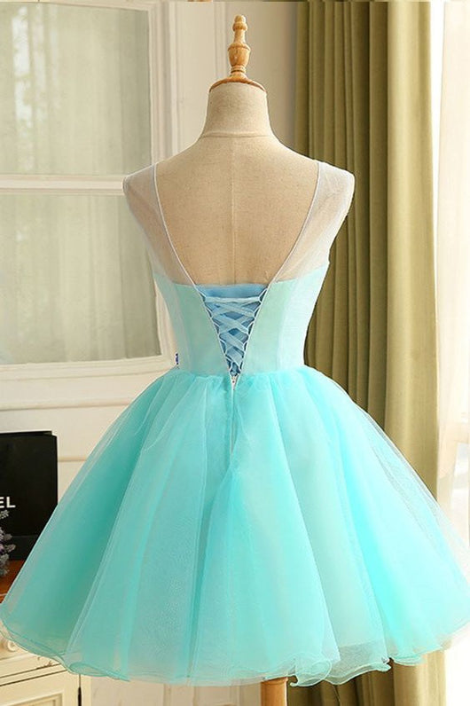 Homecoming Dress Beautiful Hand-Made Flower Short Prom Dress Party Dress Homecoming Dress BabaMila
