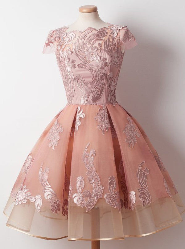 Homecoming Dress Chic Appliques Ball Gown Short Prom Dress Party Dress Homecoming Dress BabaMila