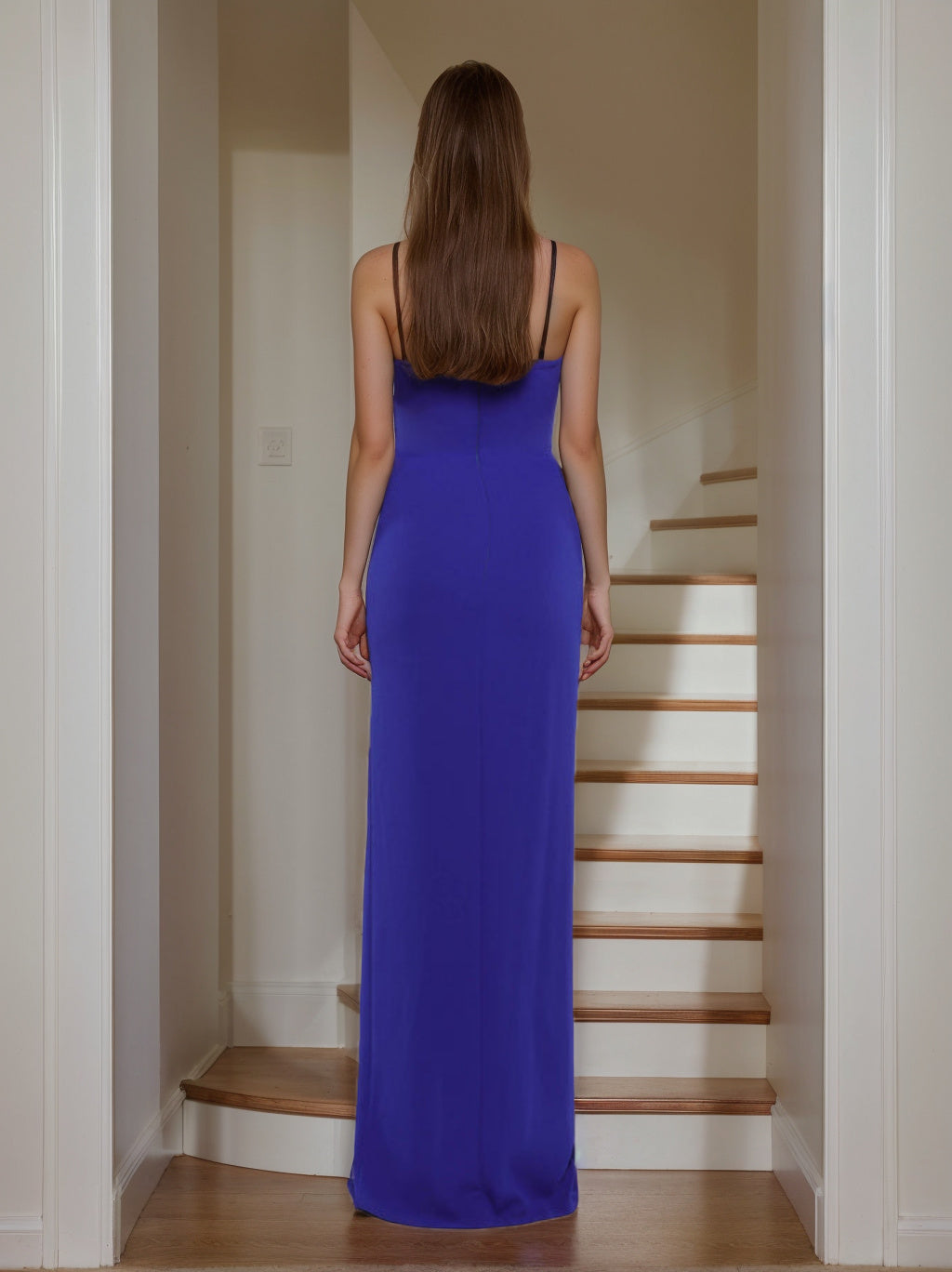 Sheath/Column Strapless Sleeveless Floor-Length Prom Evening Dresses With Split Side/Bowknot BabaMila
