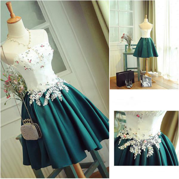Homecoming Dress Sexy Strapless Lace-up Short Prom Dress Party Dress Homecoming Dress BabaMila