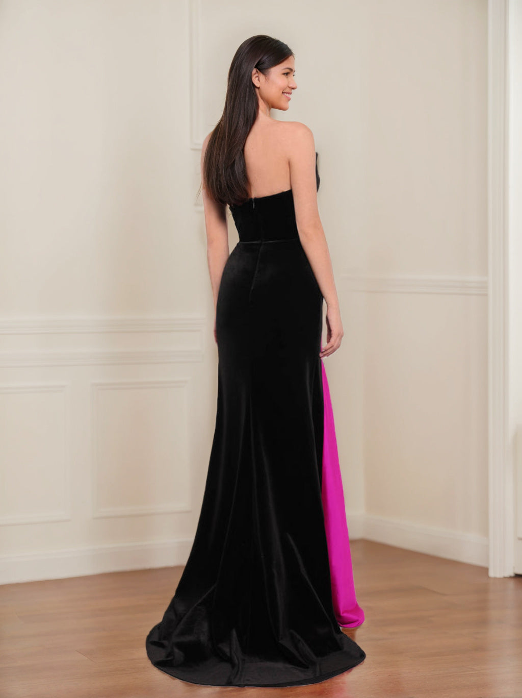 Sheath/Column Strapless Sweetheart Neck Floor-Length Prom Evening Dresses With Beads/Bowknot/Ruched BabaMila