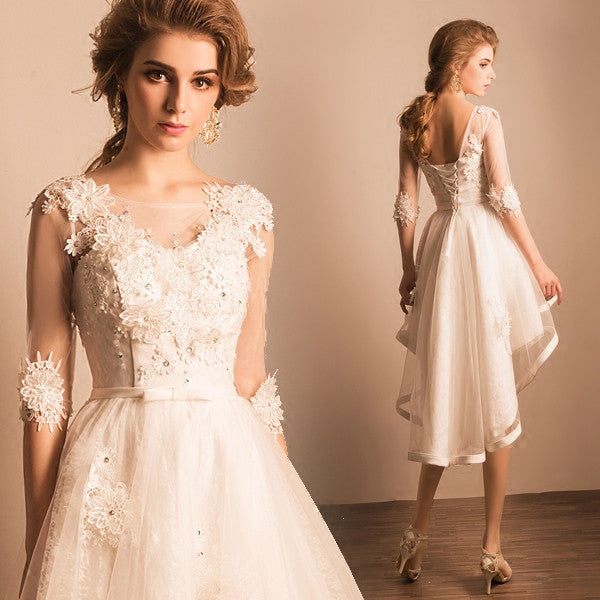 Homecoming Dress Tea-length Appliques Short Prom Dress Party Dress Homecoming Dress BabaMila