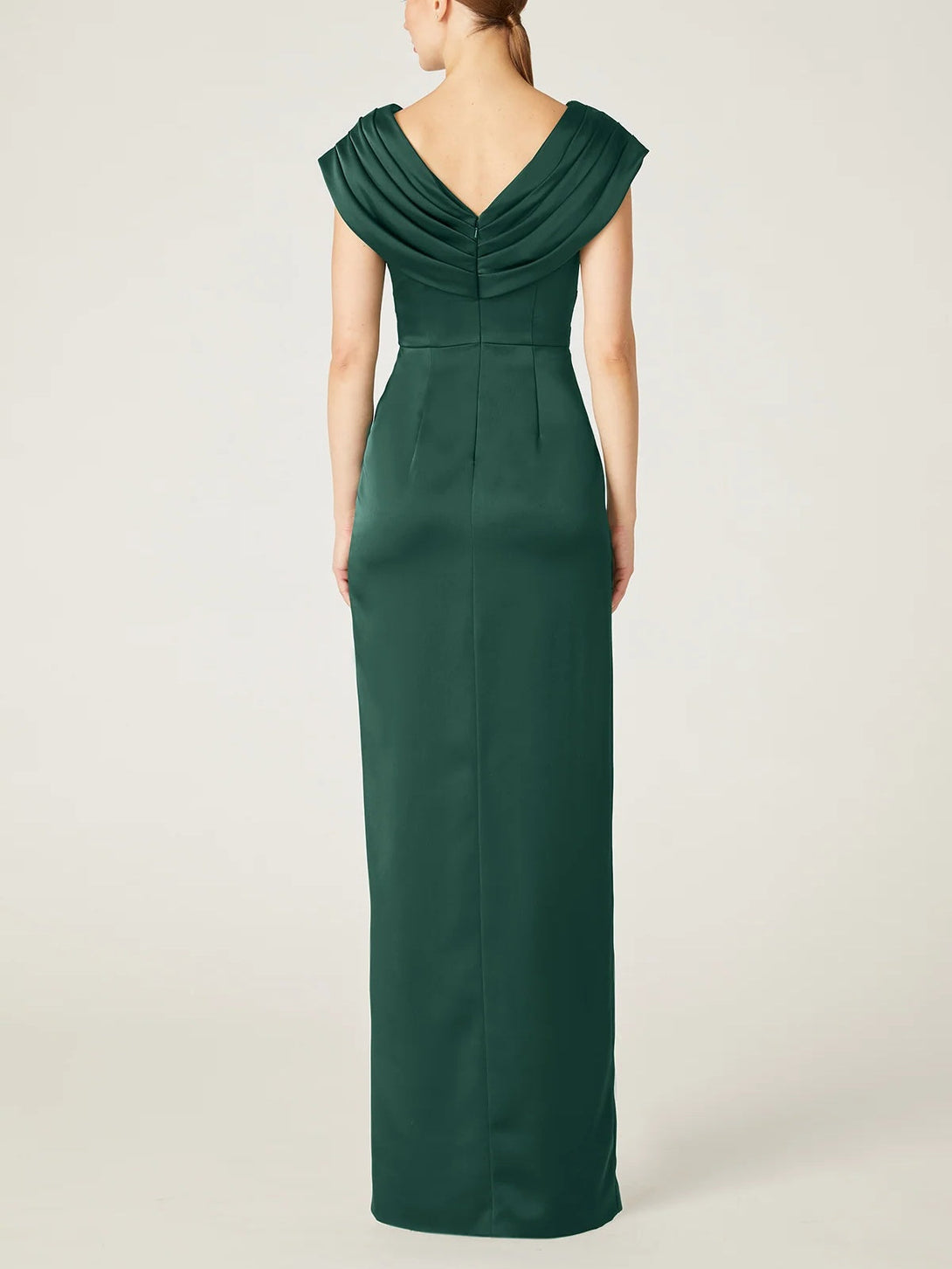 Sheath/Column V-Neck Sleeveless Floor-Length Mother Of The Bride Dress With Ruffles BabaMila
