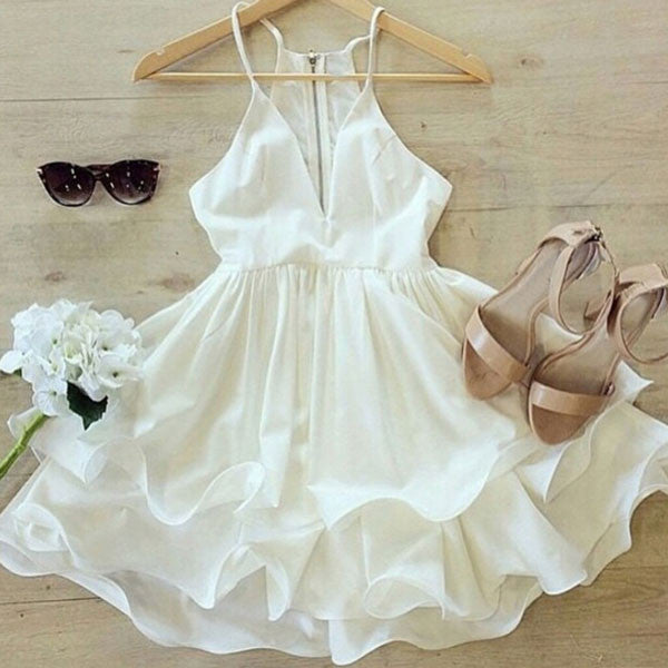 Homecoming Dress Ivory Sexy Flouncing Short Prom Dress Party Dress Homecoming Dress BabaMila