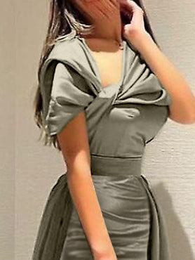 Mermaid/Trumpet One-Shoulder Sweep Train Evening Dresses with Ruffle/Split Side BabaMila